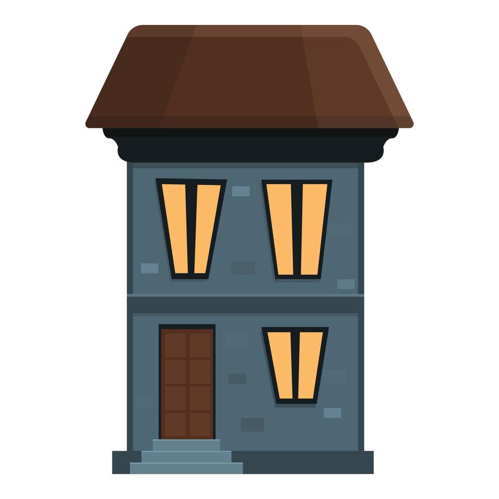 Fear creepy house icon, cartoon style vector