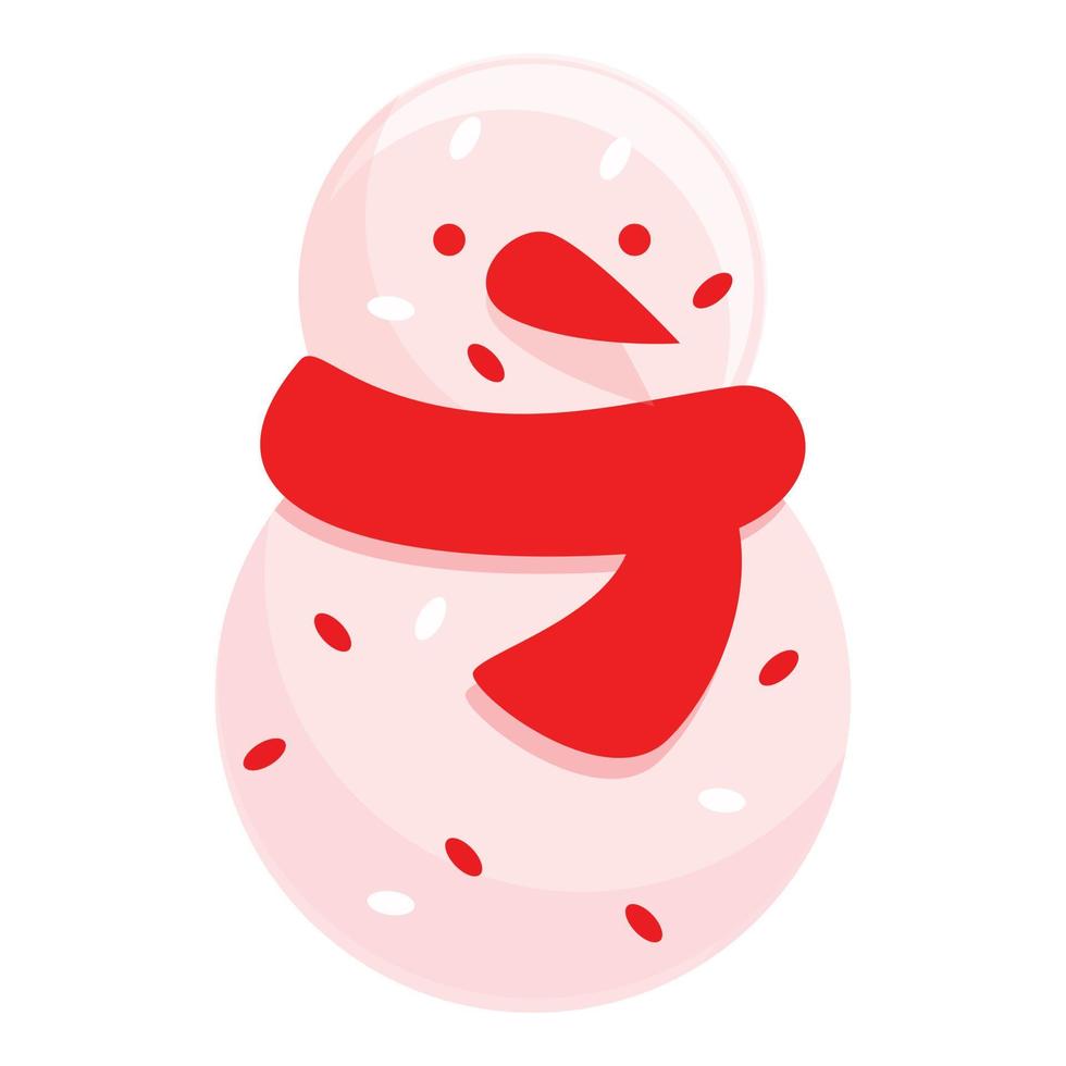 Snowman candy icon, cartoon style vector