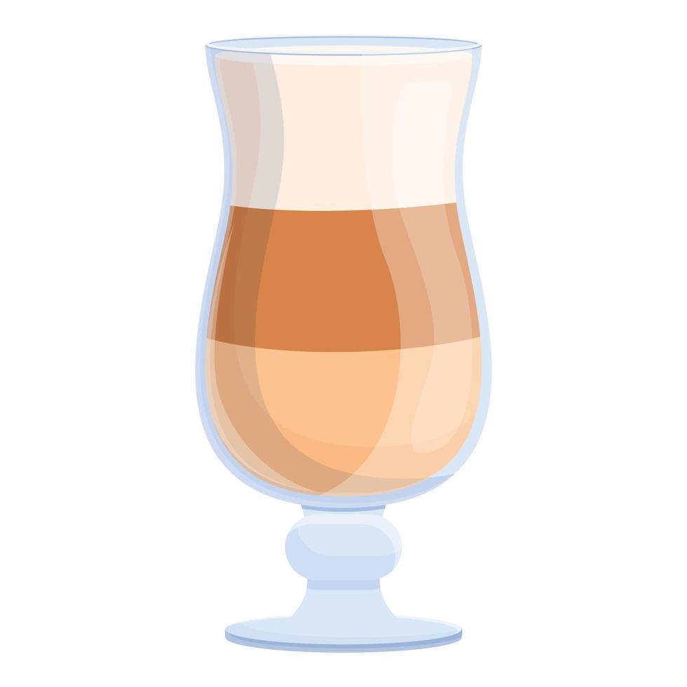 Latte cappuccino icon, cartoon style vector