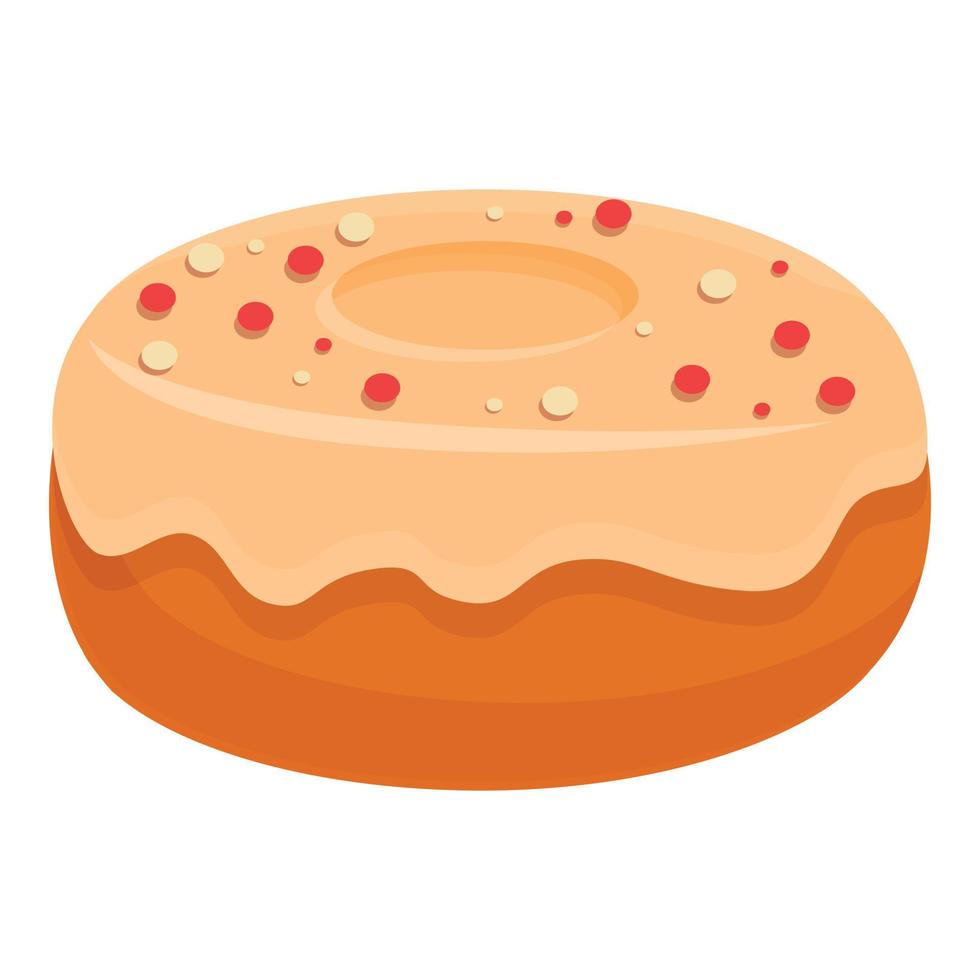 icono de donut de sabor, estilo de dibujos animados vector