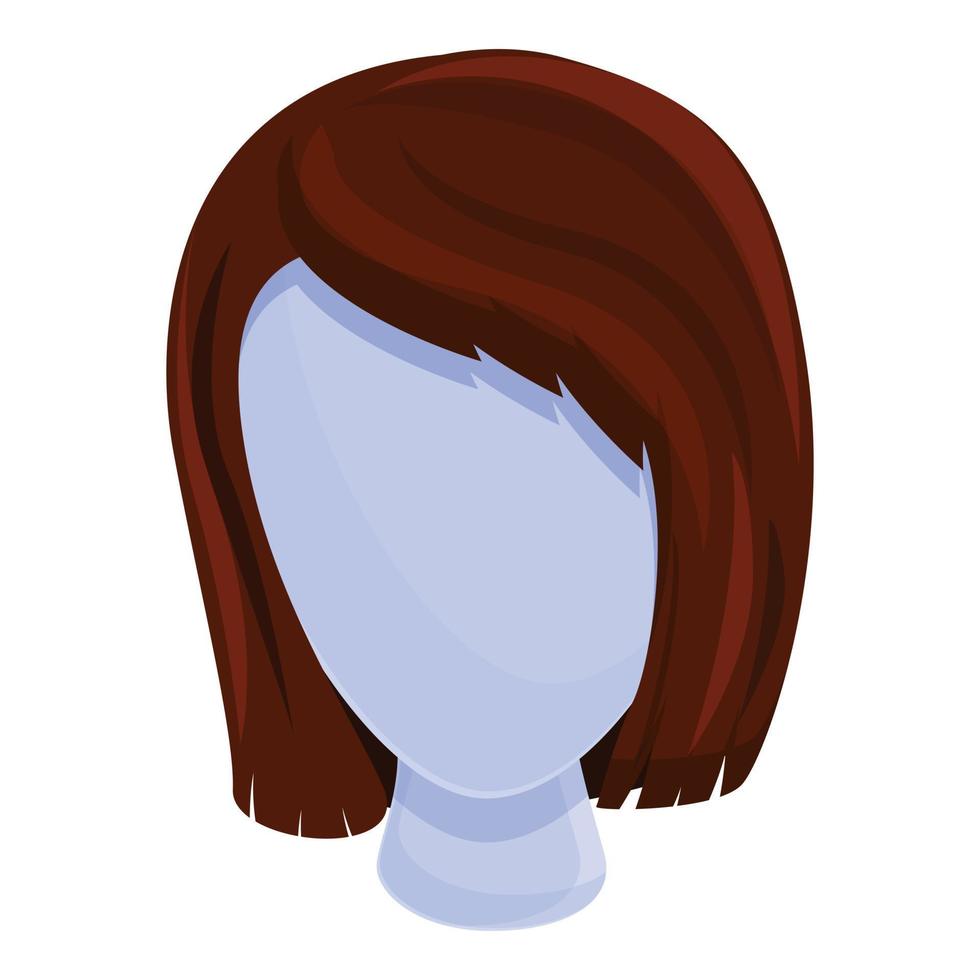 Actress wig icon, cartoon style vector