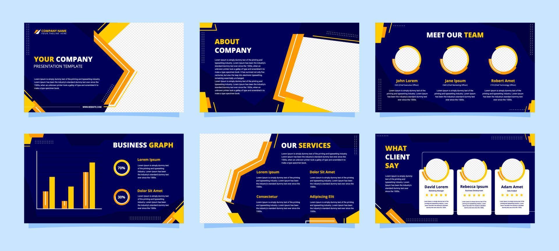 Company Profile Presentation Templates vector