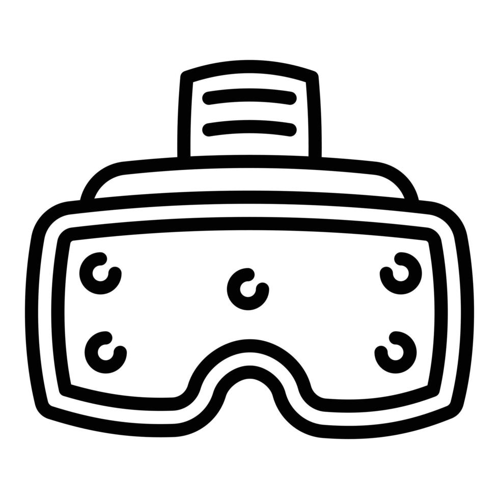 Simulation game goggles icon, outline style vector