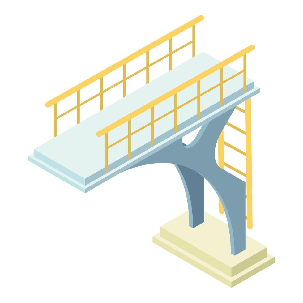 City pool diving board icon, isometric style vector