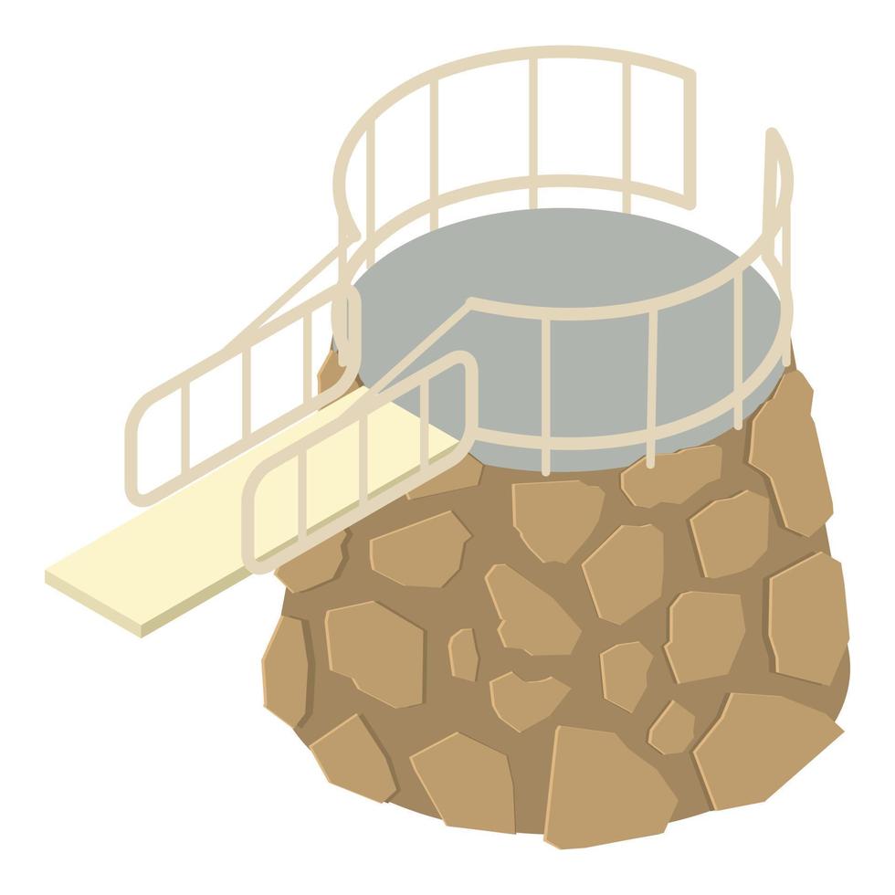 icono de trampolín del parque acuático, estilo isométrico vector