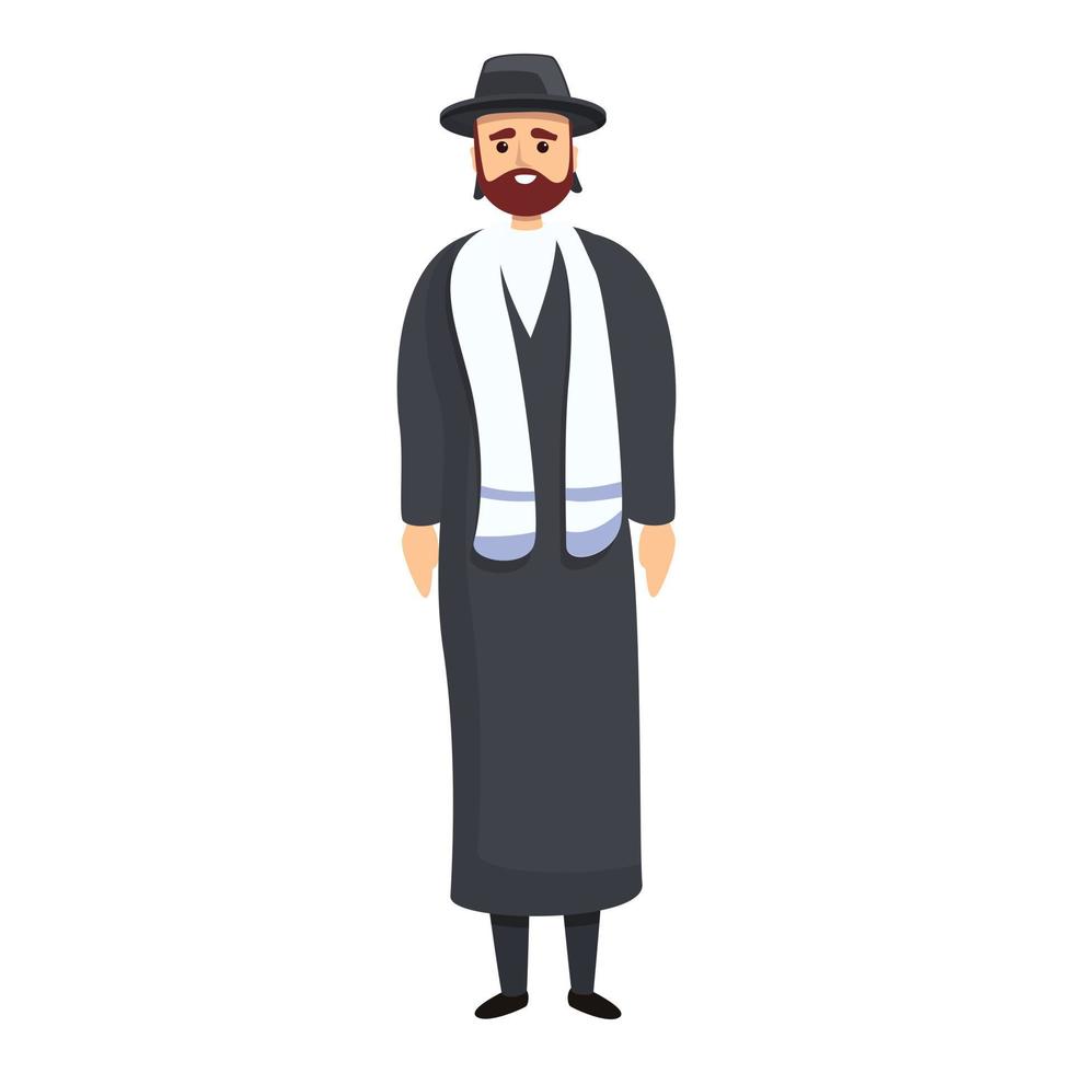 Jewish priest icon, cartoon style vector