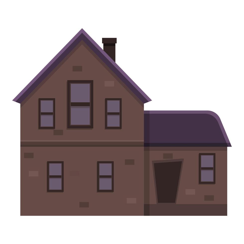 Dark creepy house icon, cartoon style vector