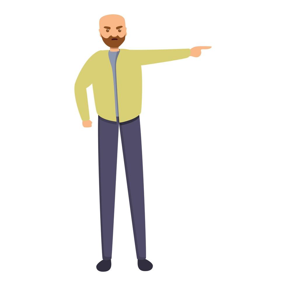 Dislike sad man icon, cartoon style vector