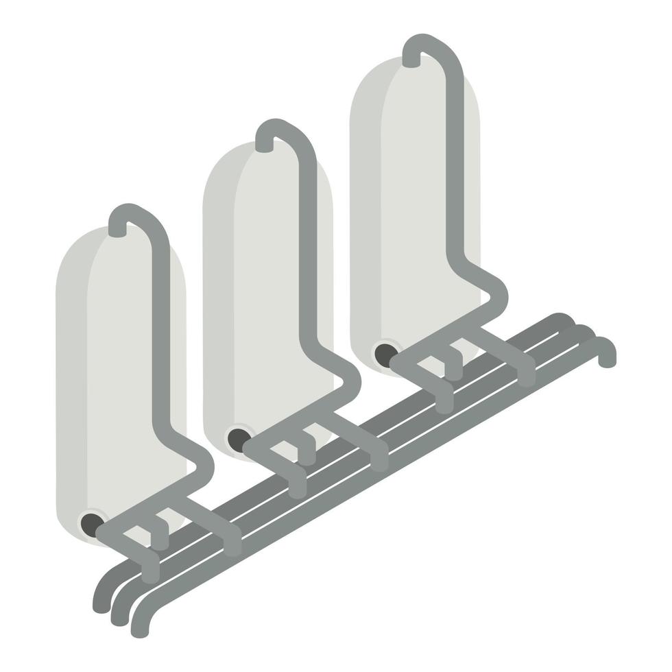 Oil refinery plant tanks icon, isometric style vector
