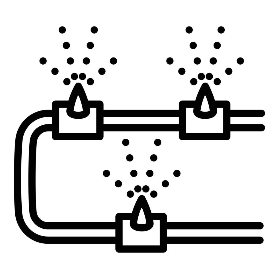 Irrigation sprinkler hose icon, outline style vector