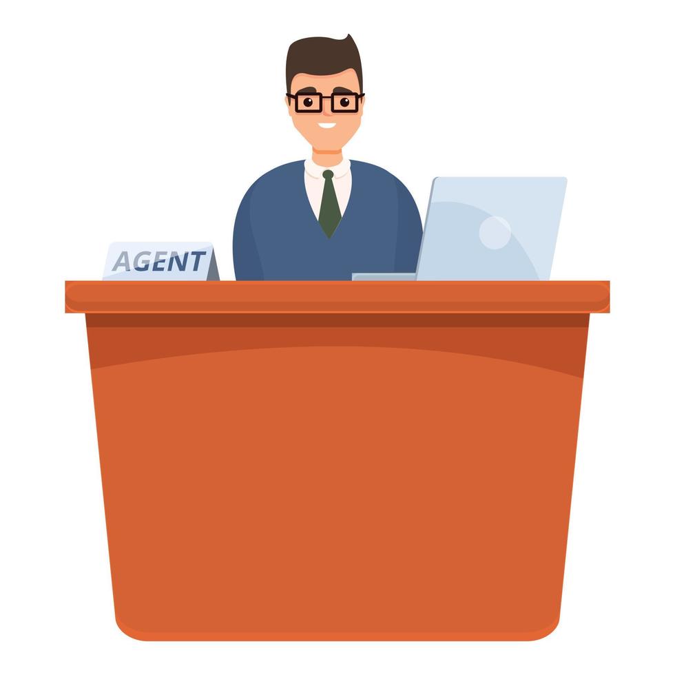 Desktop agent icon, cartoon style vector