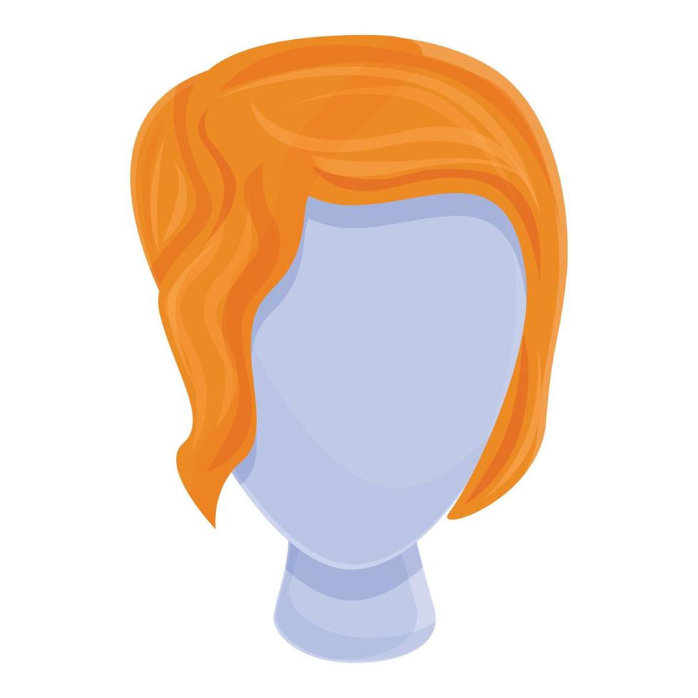 Artificial wig icon, cartoon style vector