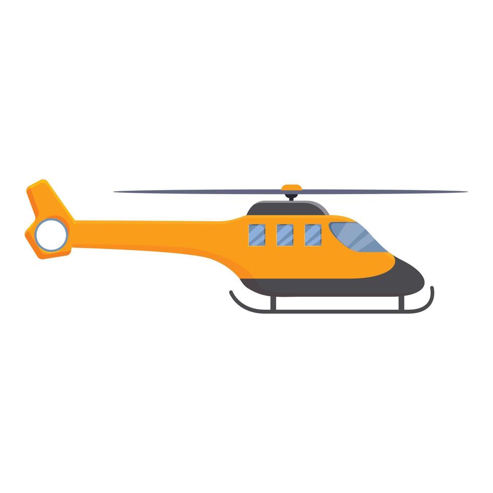 icono de helicóptero de rescate rápido, estilo de dibujos animados vector