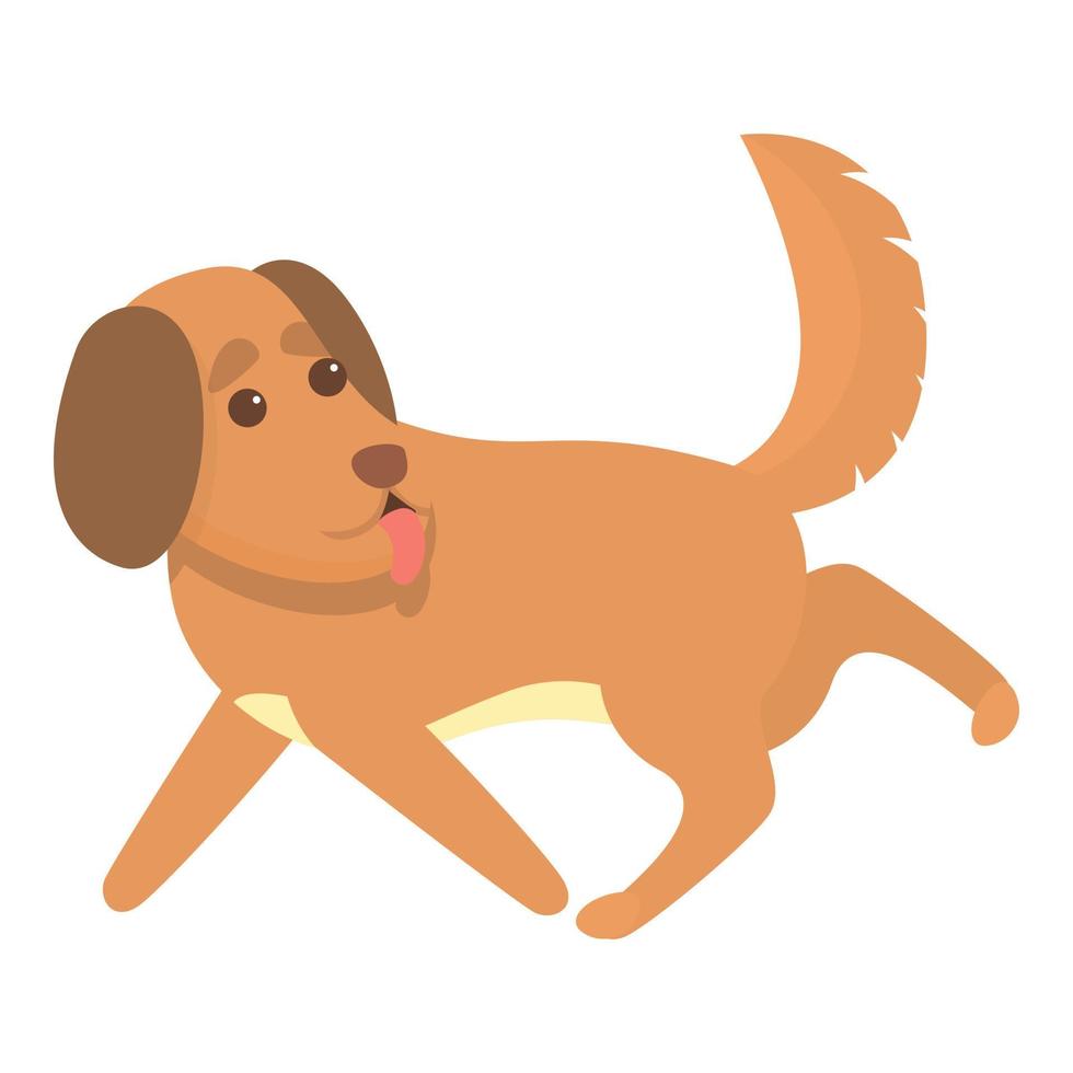 Playful dog icon, cartoon style vector