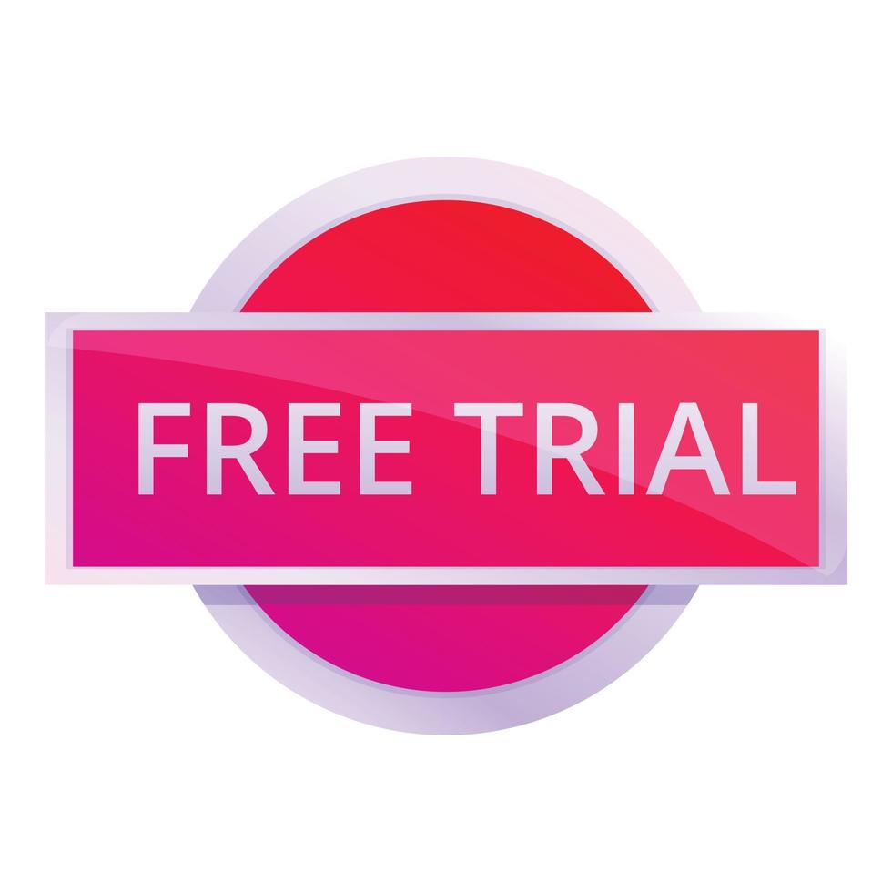 Free trial web sticker icon, cartoon style vector