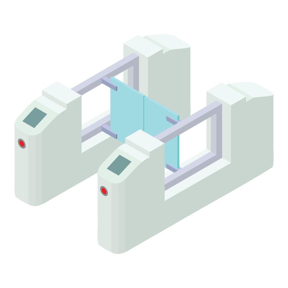 Railway station barrier icon, isometric style vector