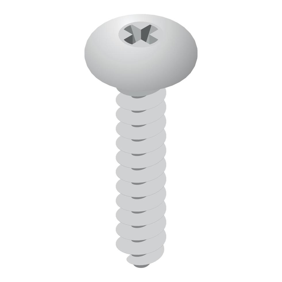 Cross screw icon, isometric style vector