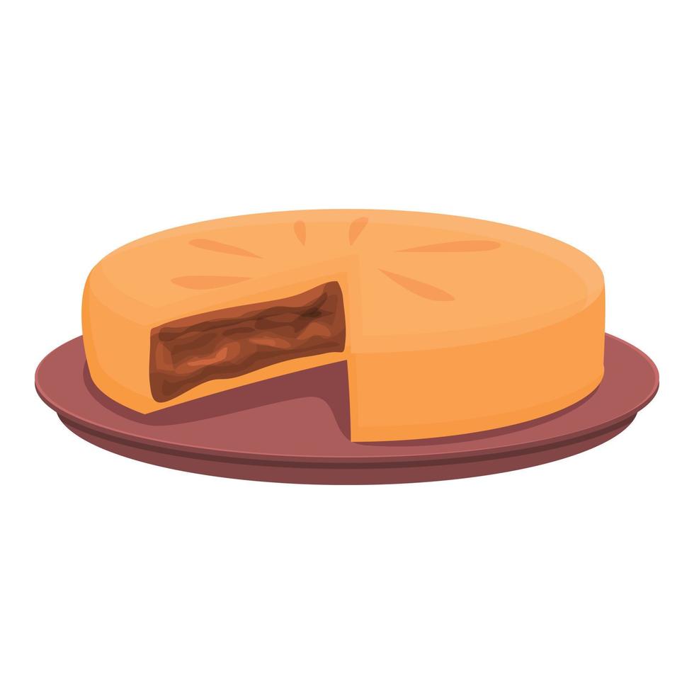 vector de dibujos animados de icono de pastel de choco de manzana. comida australiana