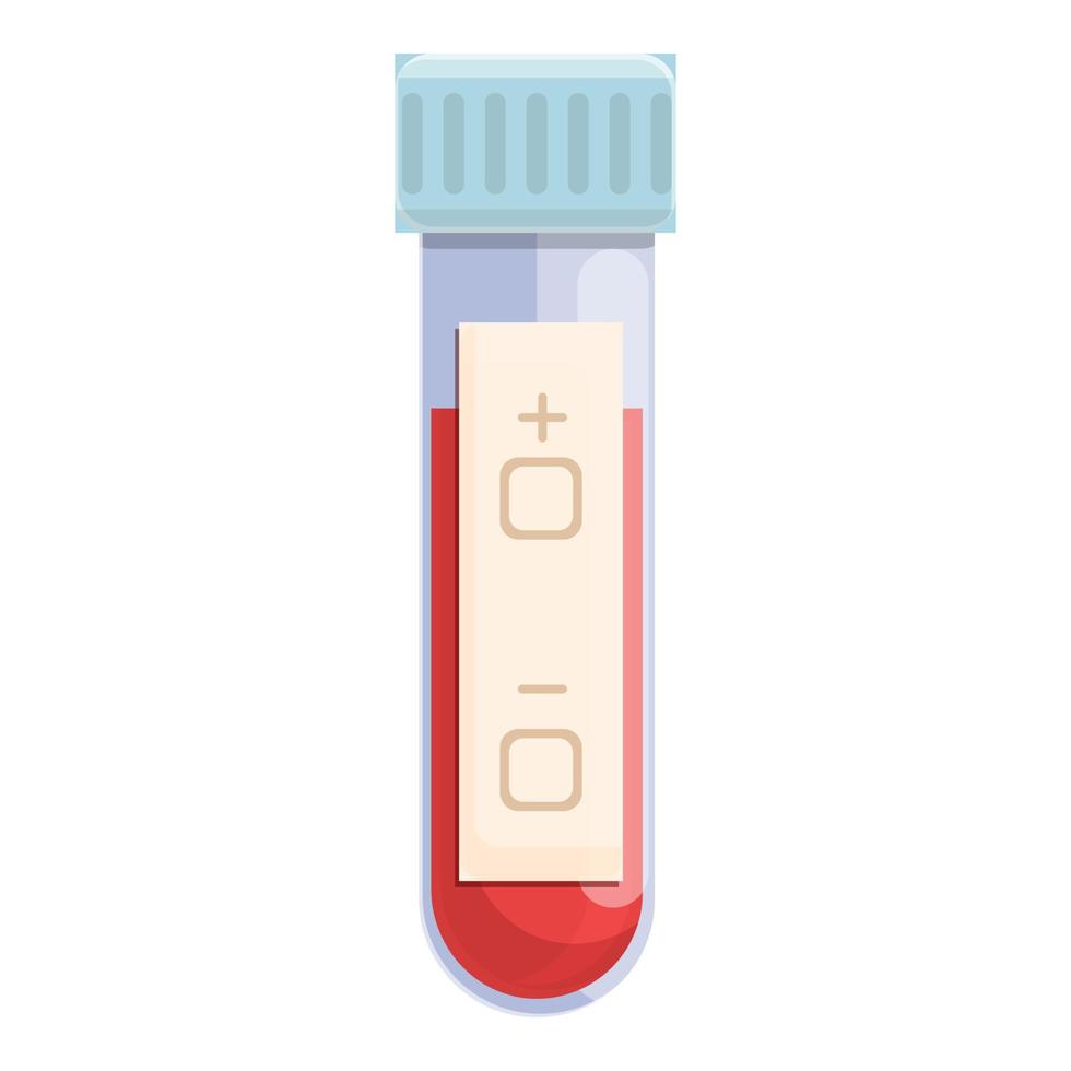 Blood exam tube icon, cartoon and flat style vector