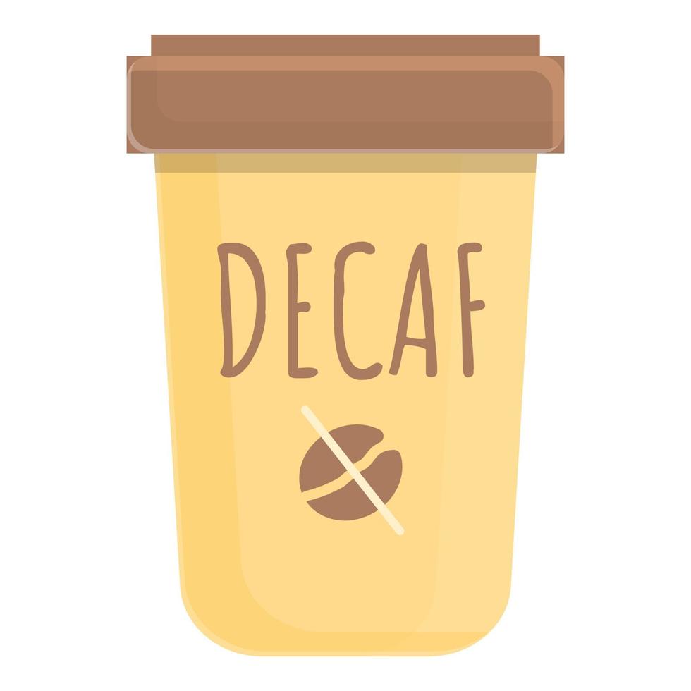 icono de latte descafeinado, estilo de dibujos animados vector