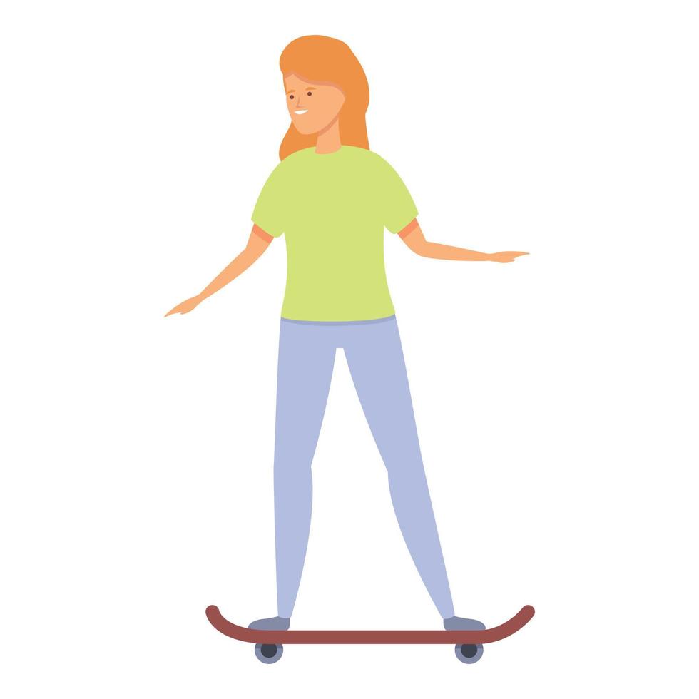 Skateboard training icon cartoon vector. Sport school vector