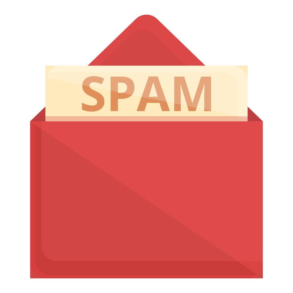Spam mail malware icon, cartoon style vector