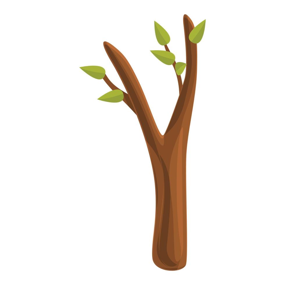 Thin tree trunk icon, cartoon style vector