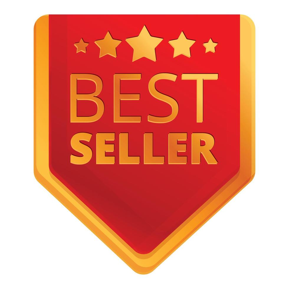 Best seller sale tag icon, cartoon style vector