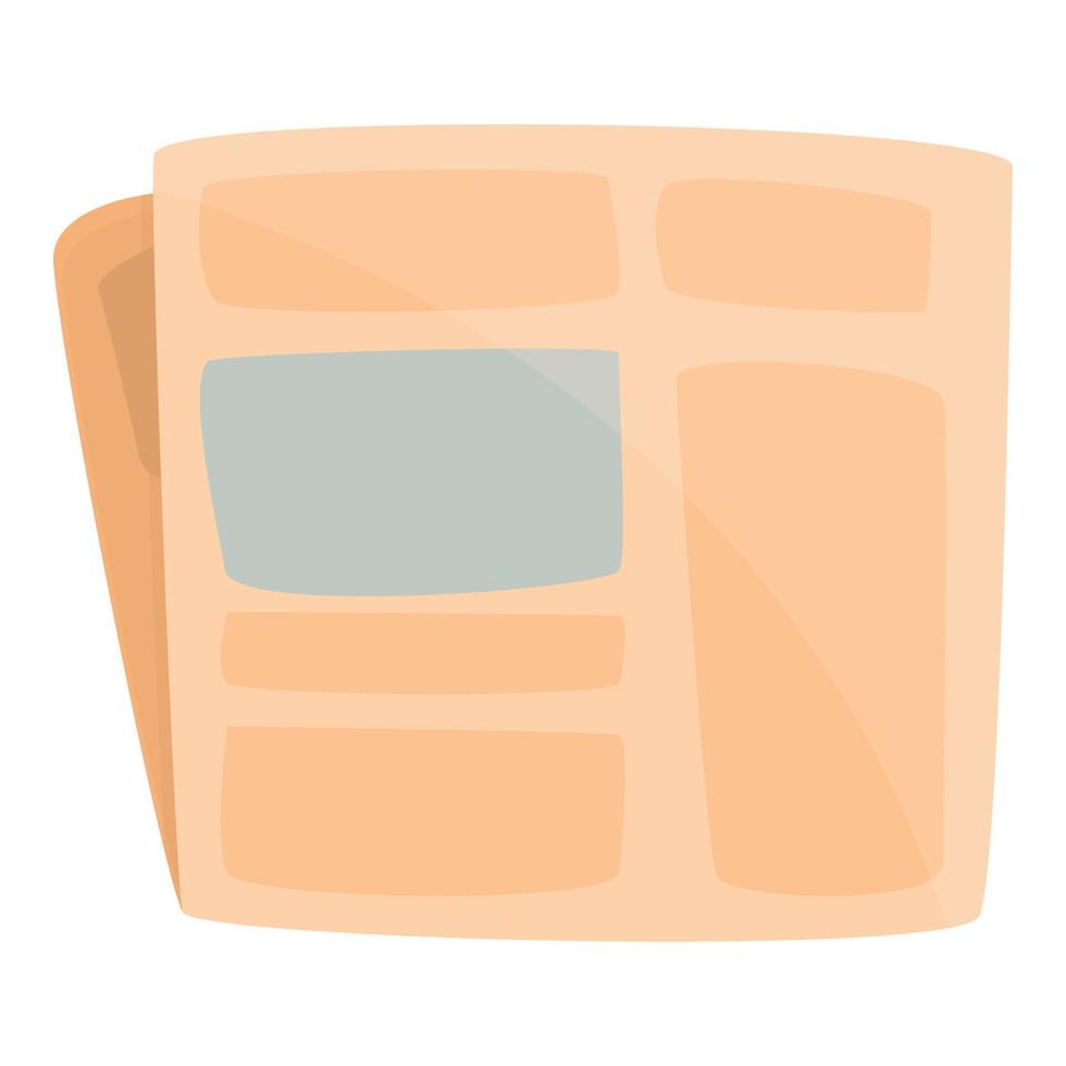 Fold newspaper icon, cartoon style vector