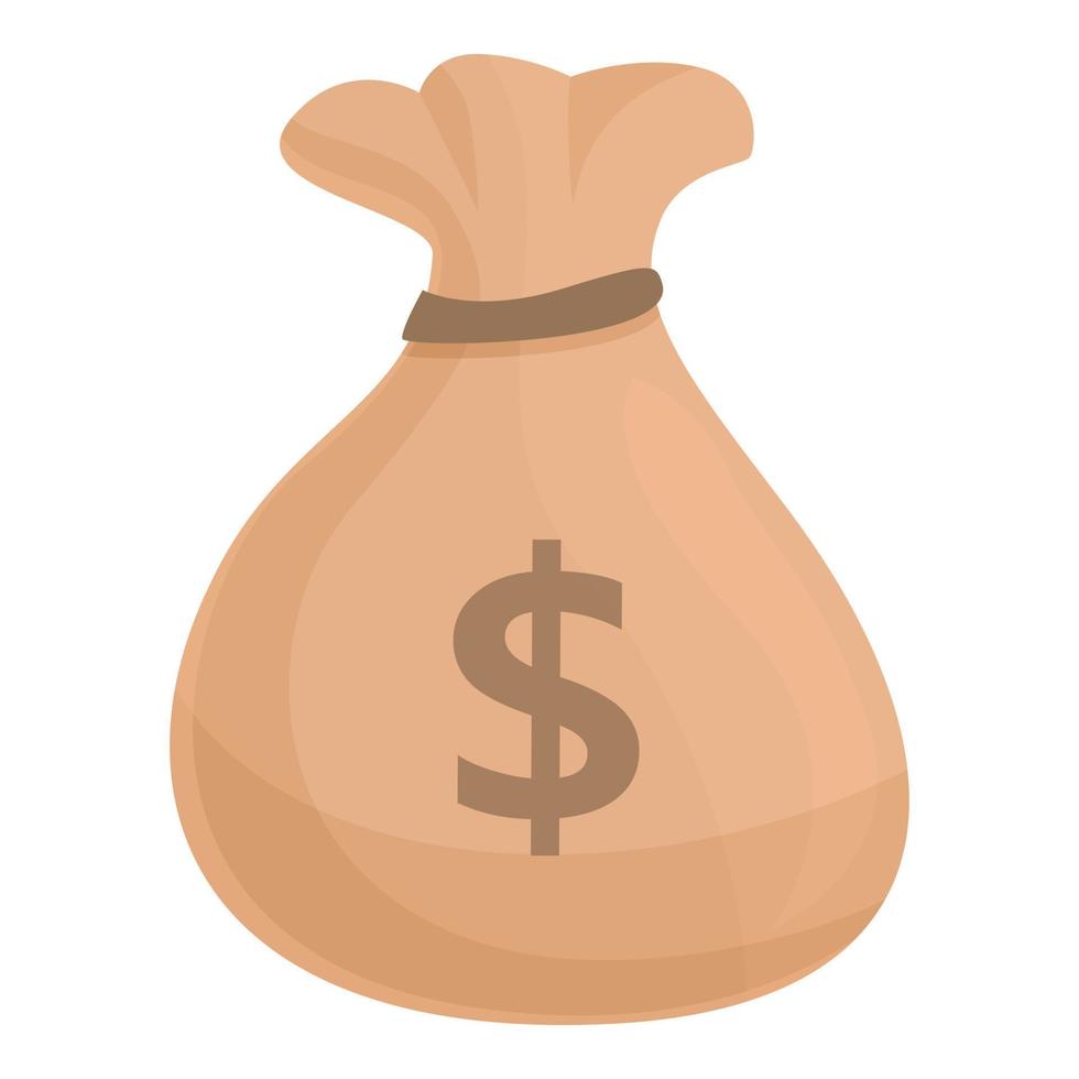 Bag of money icon cartoon vector. Sack of coin vector