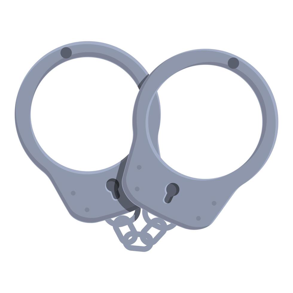 Handcuff lock icon cartoon vector. Crime arrest vector