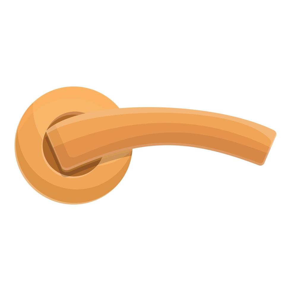 Iron door handle icon, cartoon style vector