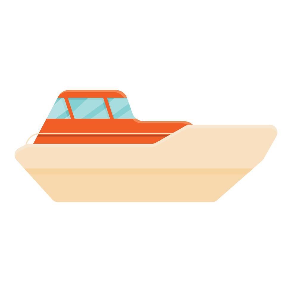 Clinic rescue boat icon, cartoon style vector