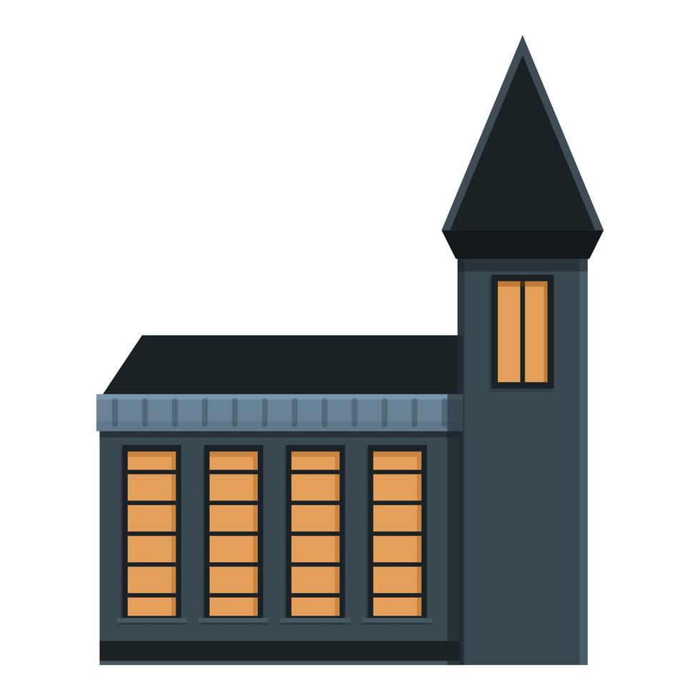 Dear creepy house icon, cartoon style vector