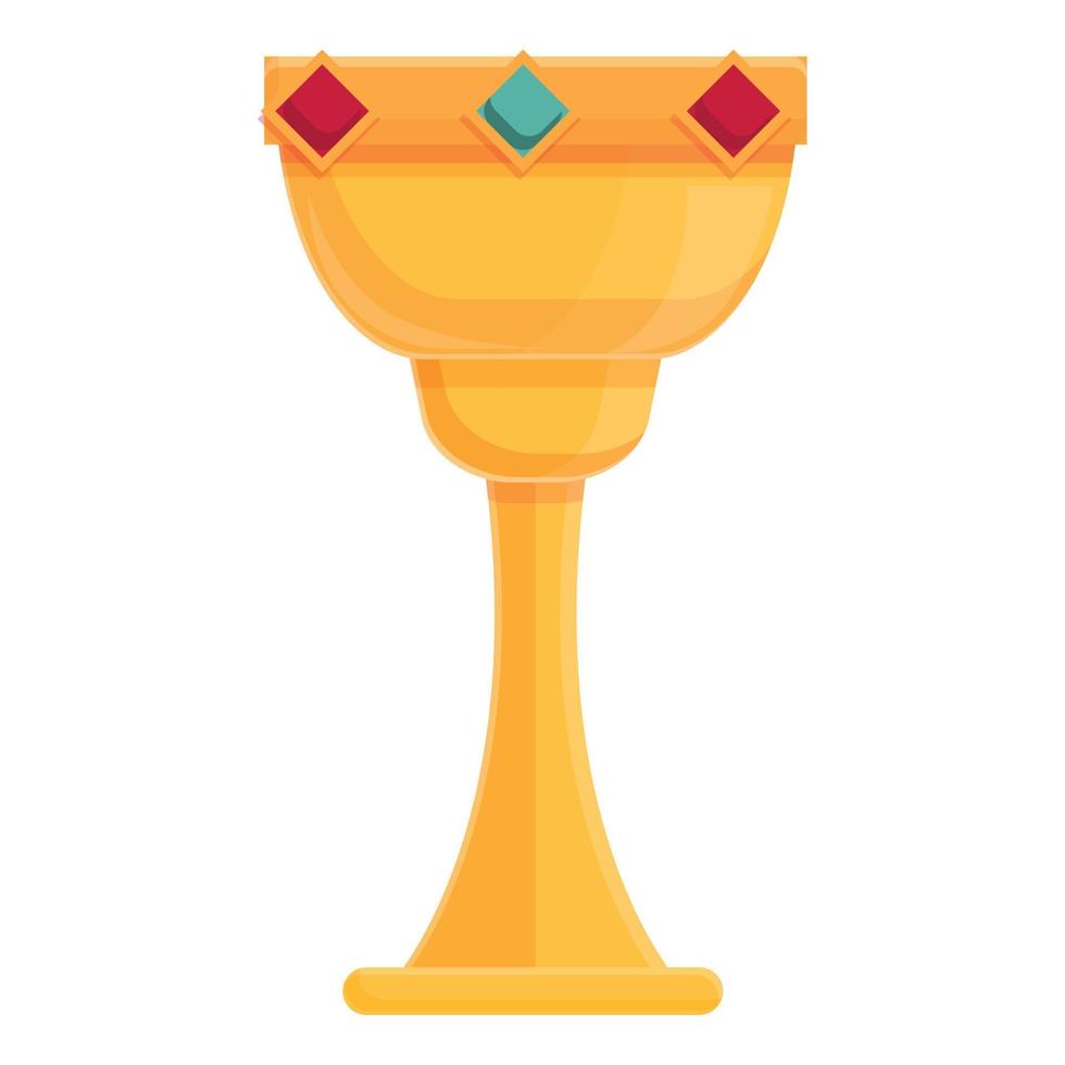 Golden goblet icon cartoon vector. Gold cup trophy vector