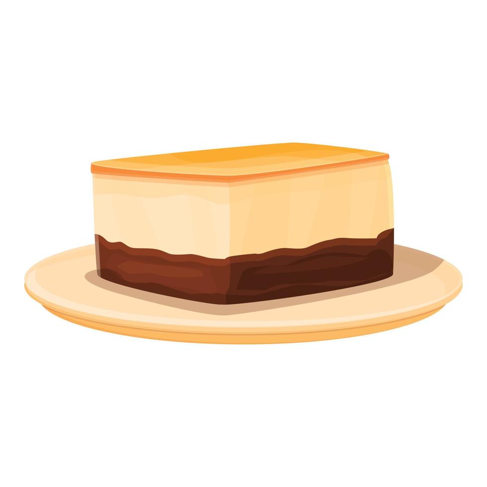 vector de dibujos animados de icono de tarta de queso de chocolate. pastel de tiramisú