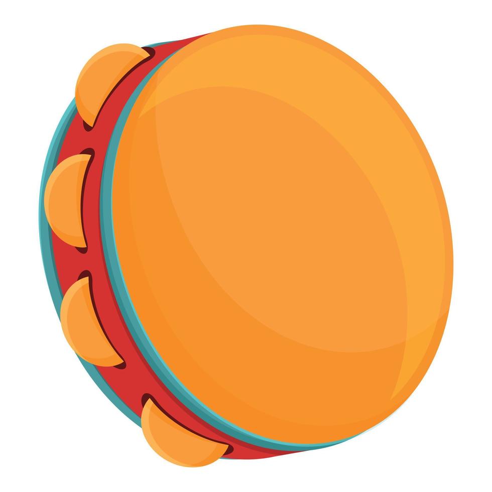 Tambourine feast icon, cartoon style vector