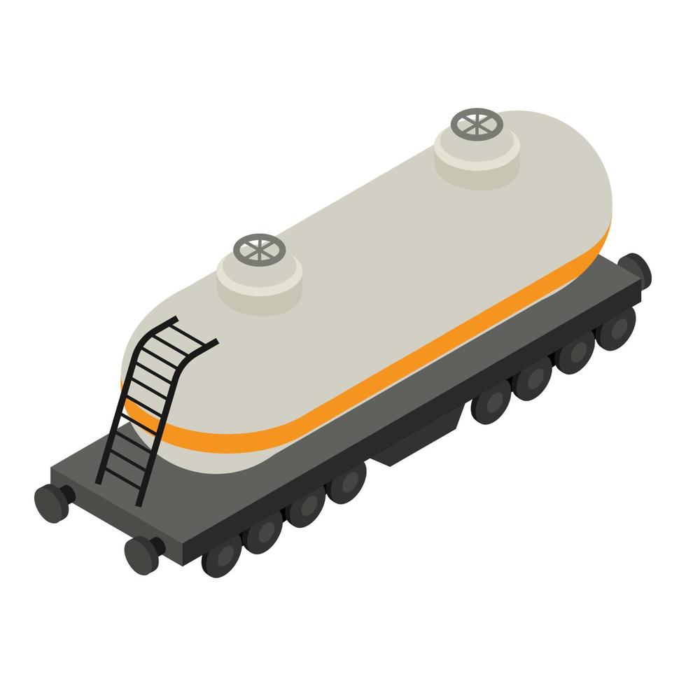 Wagon oil tank icon, isometric style vector