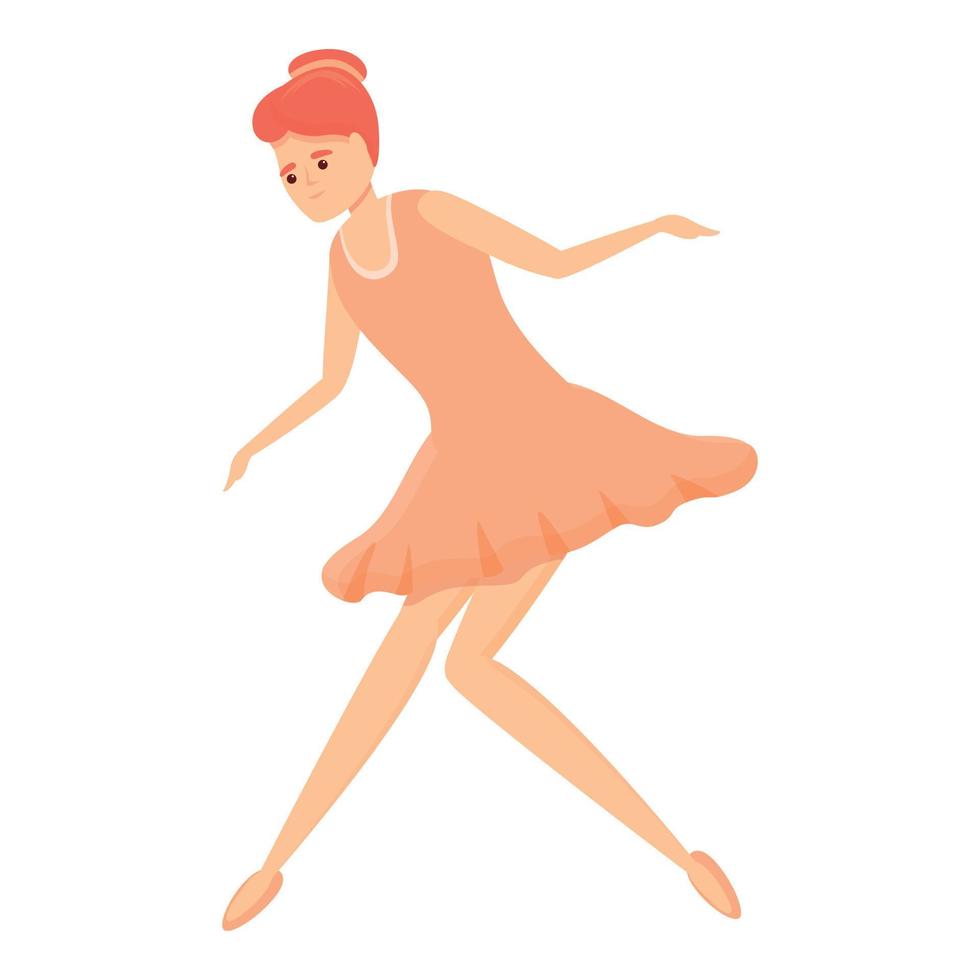 Ballerina girl icon, cartoon style vector