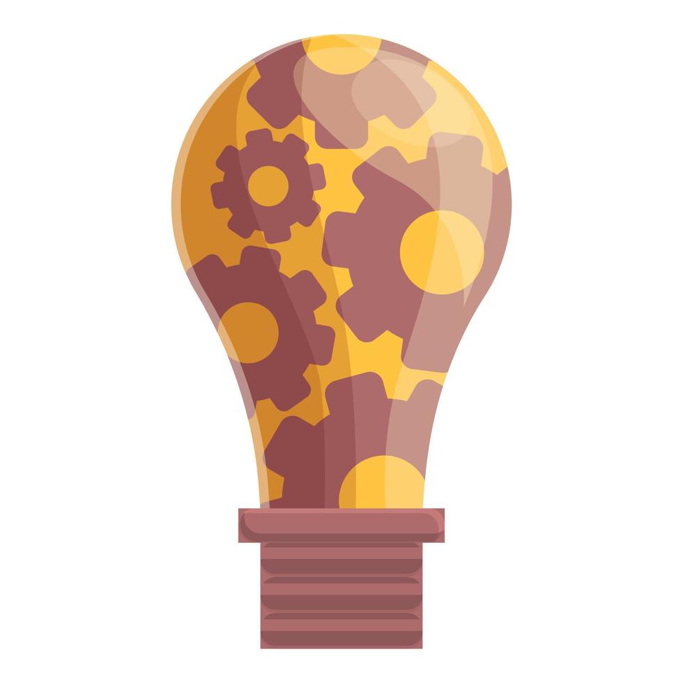 Smart lightbulb icon, cartoon style vector