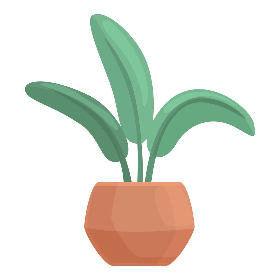 Care plant pot icon, cartoon style vector