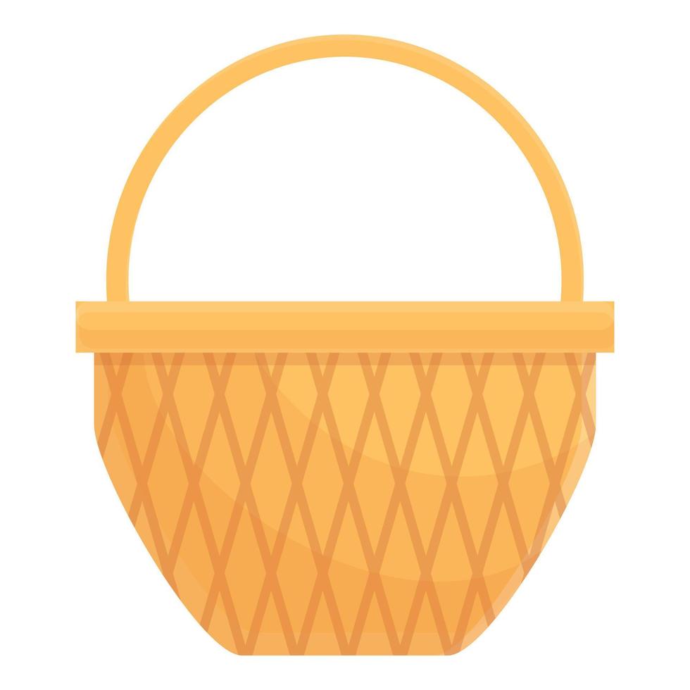 Empty picnic basket icon, cartoon and flat style vector