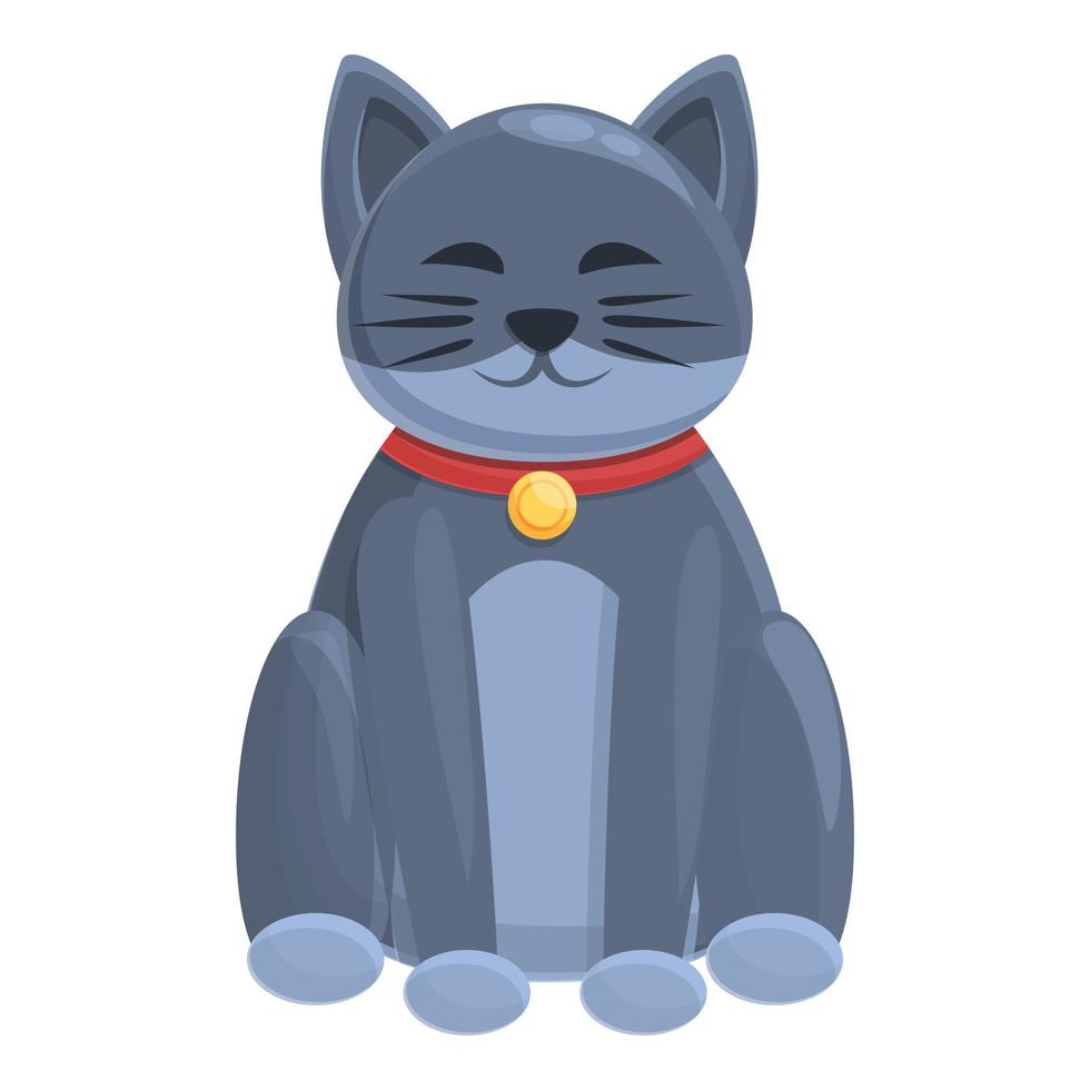 Maneki lucky cat icon, cartoon style vector