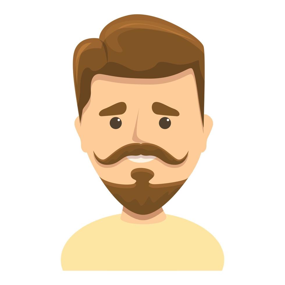 icono de barba de tendencia, estilo de dibujos animados vector