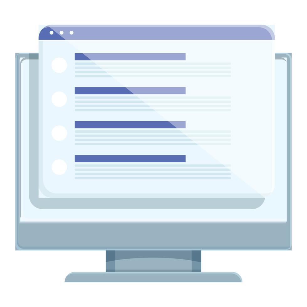 Web page survey icon cartoon vector. Online exam vector