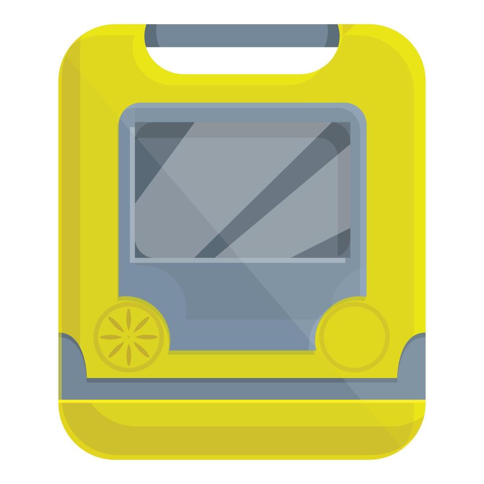 Hospital defibrillator icon, cartoon style vector