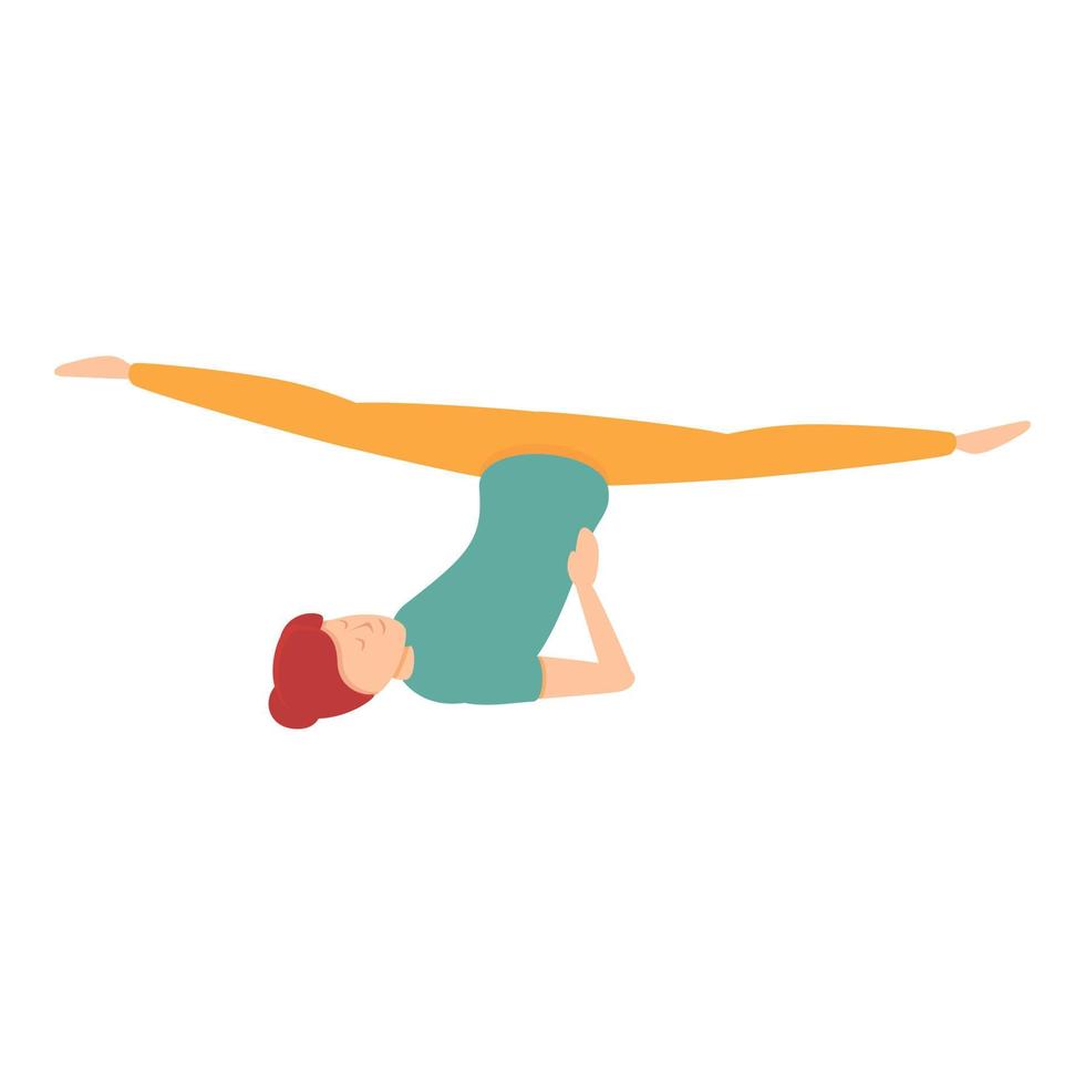 Pilates health icon, cartoon style vector