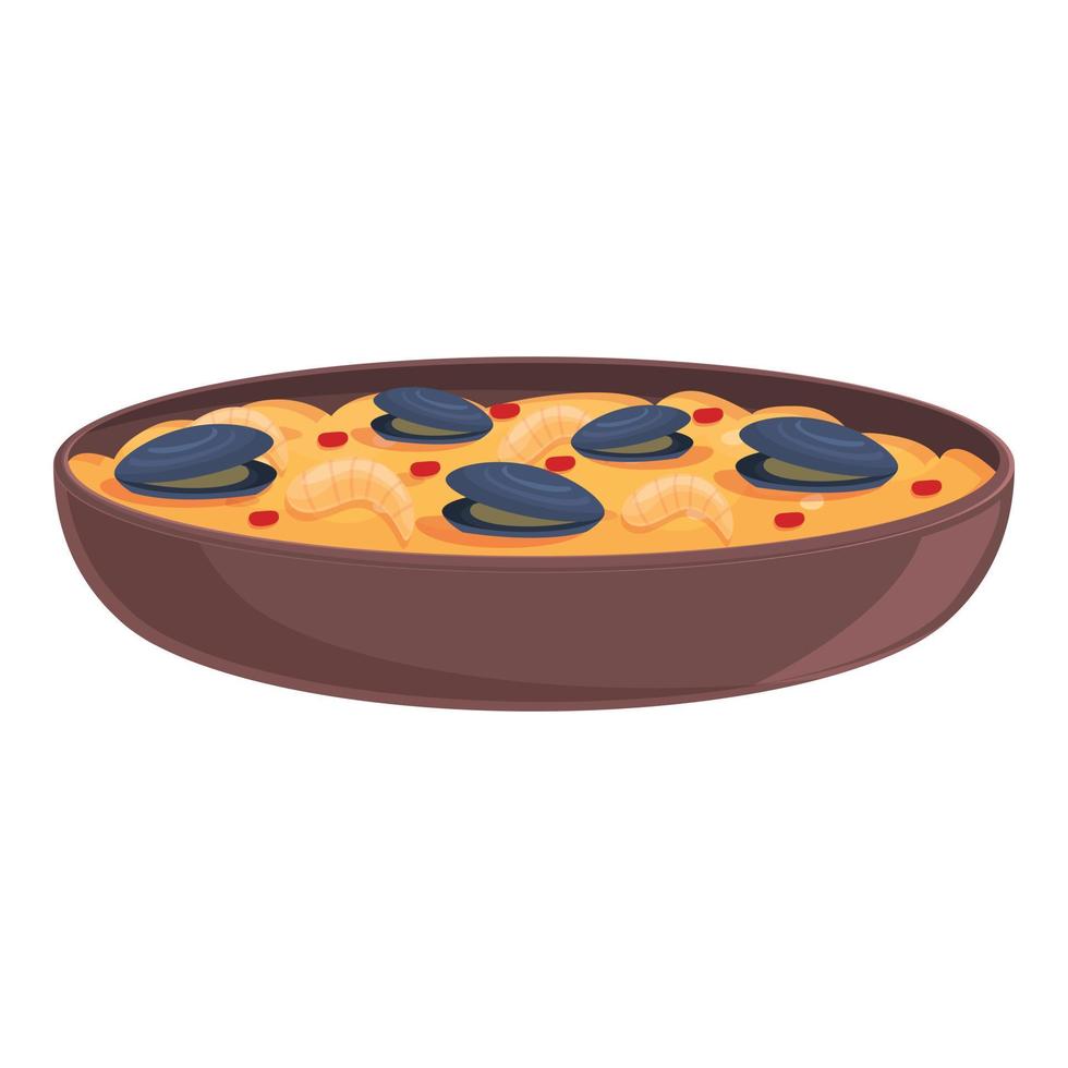 Paella meat icon cartoon vector. Spanish food vector