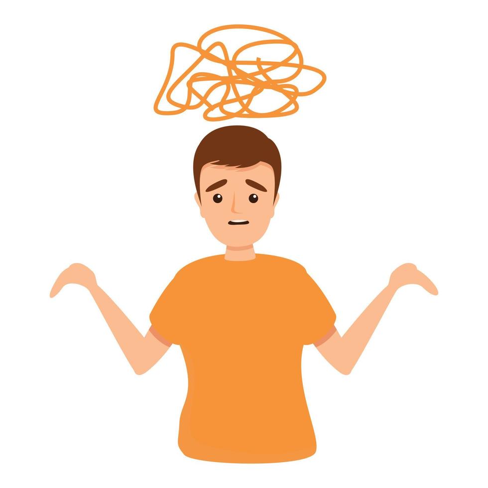 Goal problem solving icon, cartoon style vector