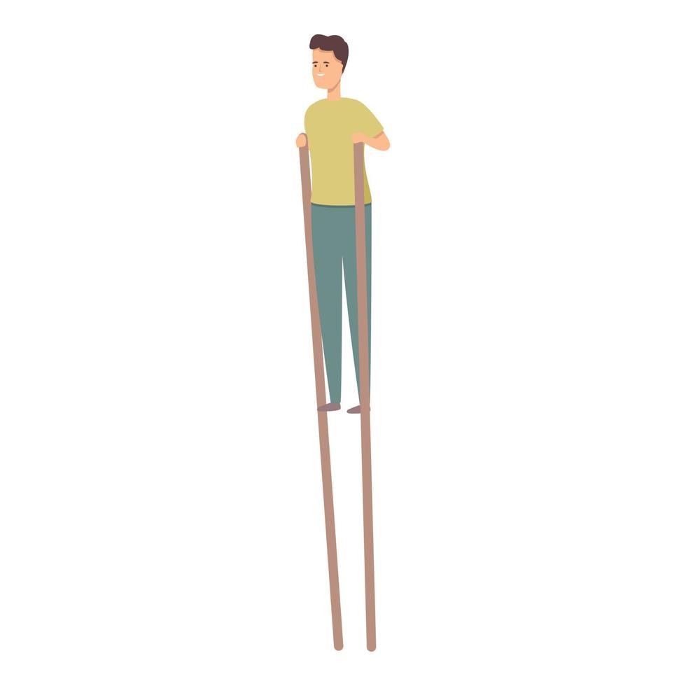 Stilt walker icon cartoon vector. Street leg vector